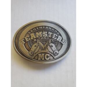 Teamster BrotherHood MC Motorcycle Club Pewter Biker Belt Buckle 2.5"x3.5"
